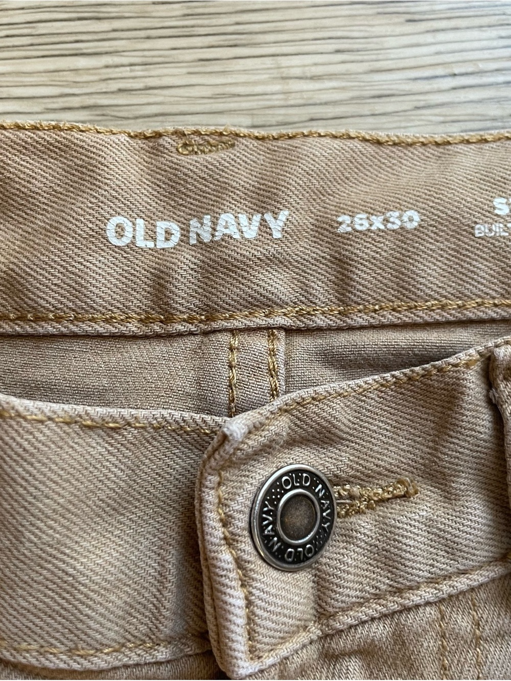Old Navy | Slim Built-in-Flex Five Pocket Pants for Men | Dark Khaki | 26x30 - Picture 6 of 9